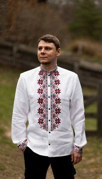 Чоловіча вишиванка "Червона Рута" 44 р. 02180 фото