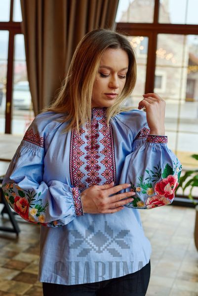 Вишиванка &laquo;Яворина&raquo; блакитного кольору 42 р. 00260 фото