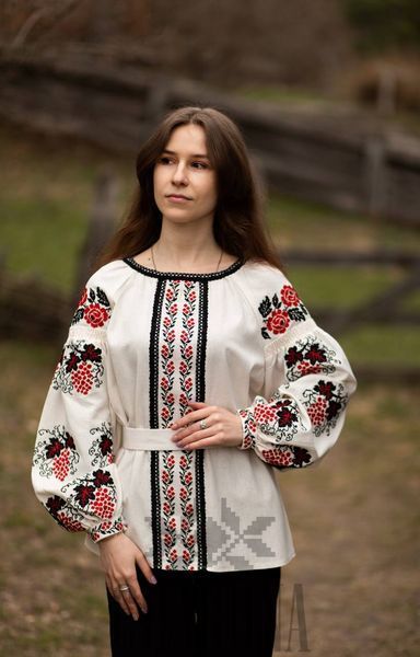 Вишиванка &laquo;Алфіна&raquo; білого кольору 38 р. 01097 фото