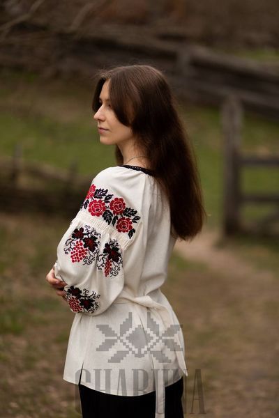 Вишиванка &laquo;Алфіна&raquo; білого кольору 38 р. 01097 фото