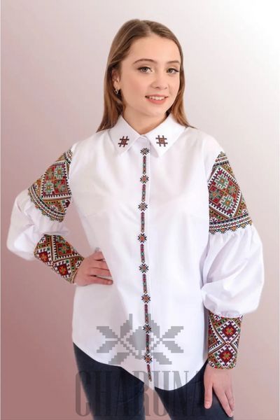 Жіноча вишиванка " Даруся  " білого кольору 42 р. 01257 фото
