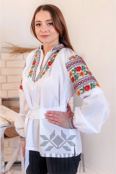 Жіноча вишиванка " Збруч " білого кольору 42 р. 01227 фото