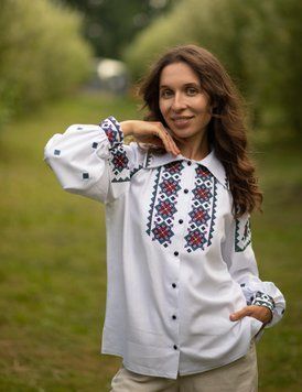 Жіноча вишита сорочка "Візерія" 42 р. 01437 фото