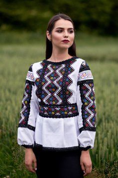 Вишиванка &laquo;Агрипина&raquo; білого кольору з довгими рукавами 42 р. 01009 фото