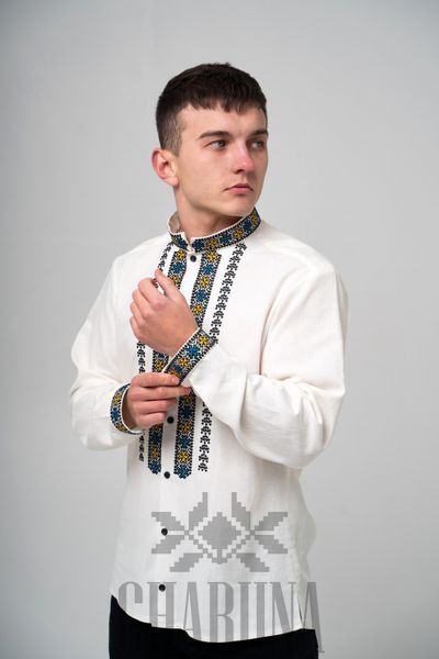 Сімейний комплект вишиванок &laquo;Орел та Орлиця&raquo; молочного кольору 46-42 р. 00733 фото