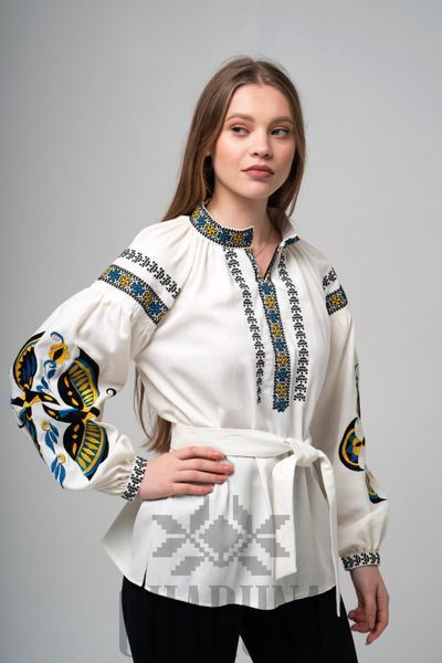 Сімейний комплект вишиванок &laquo;Орел та Орлиця&raquo; молочного кольору 46-42 р. 00733 фото